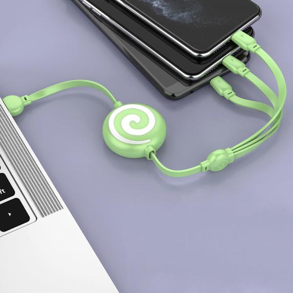 Silicone MAX 3A 100cm Multi Fast Charging Cable For Android 3 In 1