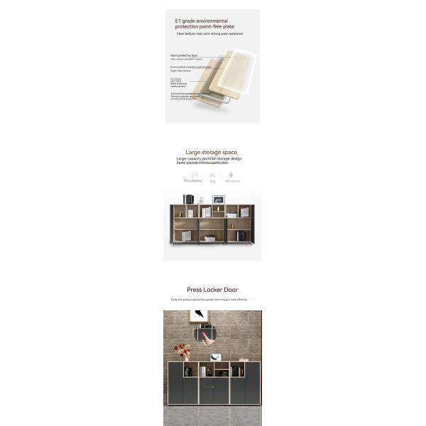 Functional and Durable Flower Groove Desk Low Cabinet for Office Partition Storage