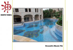 China HTY - TC 300 300*300 Iridescent Blue Pebble Glass Tile Mosaic for Swimming Pool Tile on sale