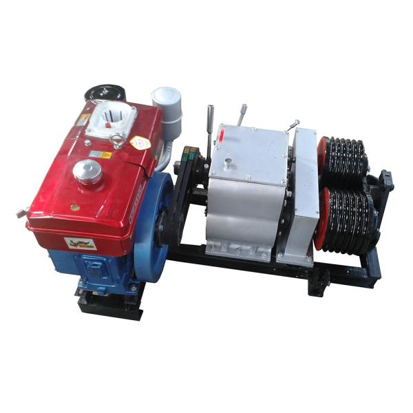 Double Drum Hoist Winch 5 Ton with Diesel Engine for tower erection