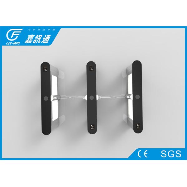 Airport Entrance Pedestrian Turnstile Gate , Customized One Way Flap Barrier Gate