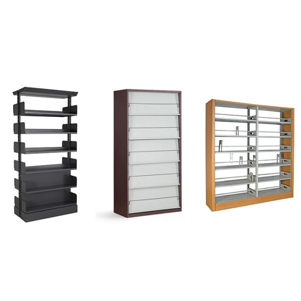 80kg / Layer Double Sided Movable Bookcase Metal Shelves