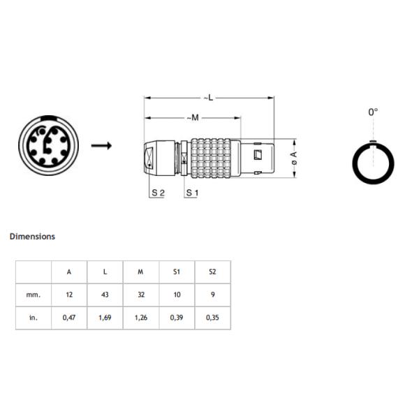 10pin FGG EGG Lemo Cable Connector Push Pull Metal IP65 Receptacle And Socket