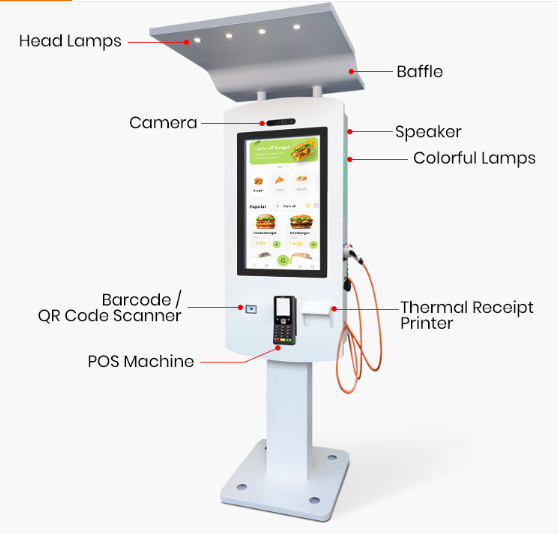 32" Waterproof Self Service Kiosk Ev Charger Drive Through With Led Lamps