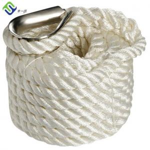 China Three Strand Twisted Nylon Anchor Line 4mm - 50mm Non Floating With Thimble on sale