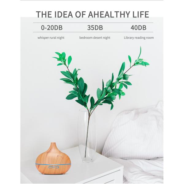 HomeFish Wood Grain USB Ultrasonic Aroma Humidifier Mist Output 30ml/H