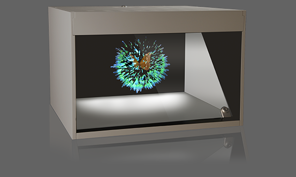 One Sided hologram advertising display HoloCube showcase for shopping mall