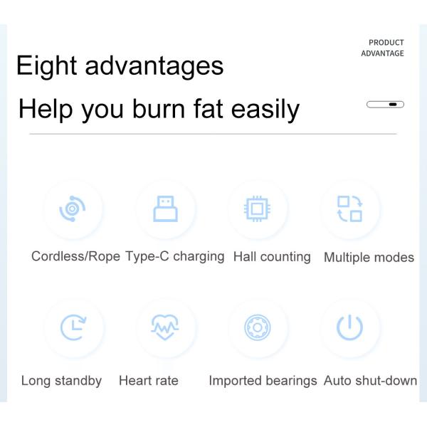 Smart electronic digital skip jump rope two in one with exercise heart rate for fitness