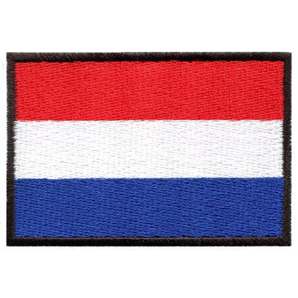 Edge Lock White Merrow Flag Custom Woven Badges Embroidered Polyester