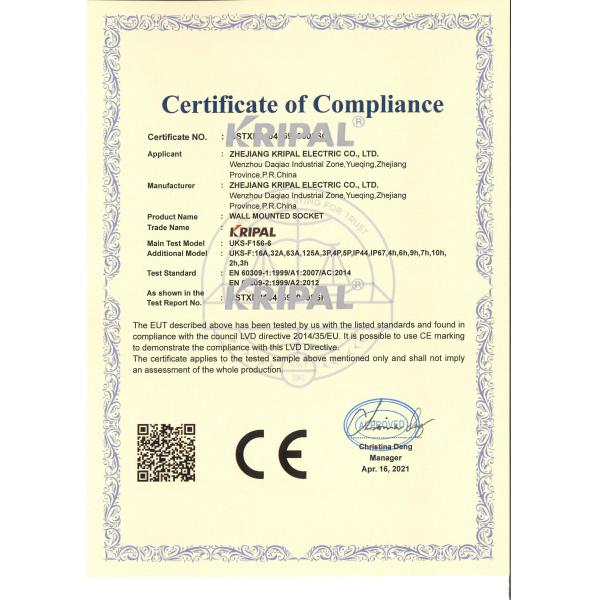 IP44 3P 16A Single Phase Three phase Industrial Wall Mounted Socket