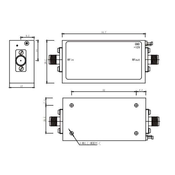 2 - 8 GHz C Band Amplifier P1dB 23 dBm Balanced RF Amplifier