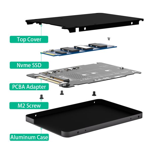 U.2 to M.2 SSD Adapter 70x100mm High-Speed Data Transfer