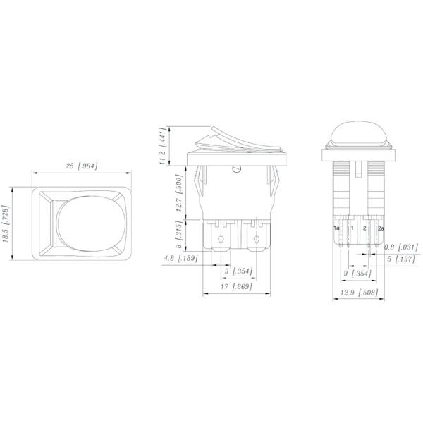 R19-7 Water Resistant Switch , Waterproof Push Switch T85/T105 Ambient Temperature