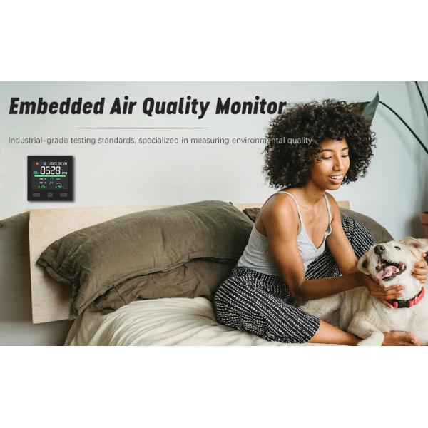 CO2 IAQ Air Quality Monitor Wifi Temperature Detector 12V 2.8inch TFT Display