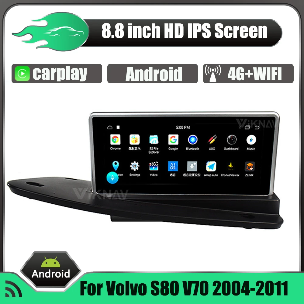 Viknav Car Radio For Volvo S80 V70 (2004-2011) 8.8 inch Built in Carplay GPS Navigation Multimedia Player Touch Screen