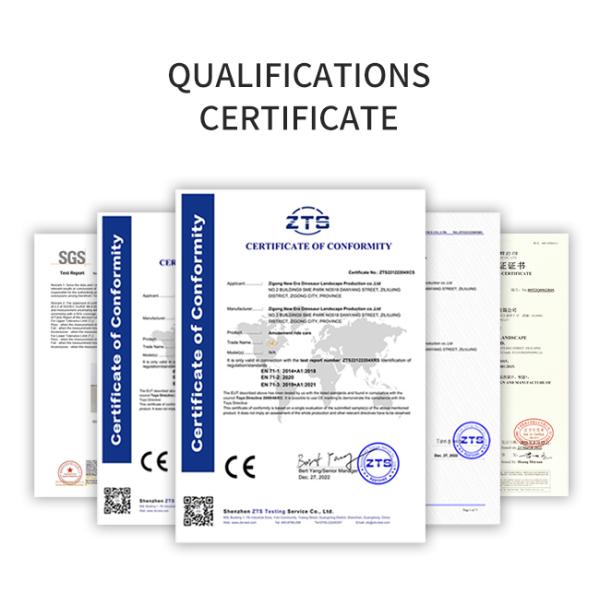 Front view of dinosaur ride with open mouth