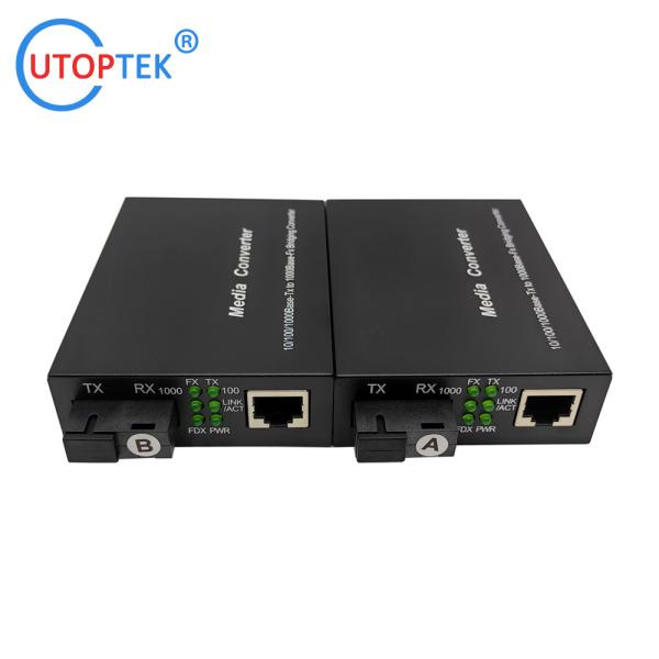 10/100/1000Mbps SM Bidi 20km 1310/1490nm Fast Ethernet Fiber media converter for CCTV Network using