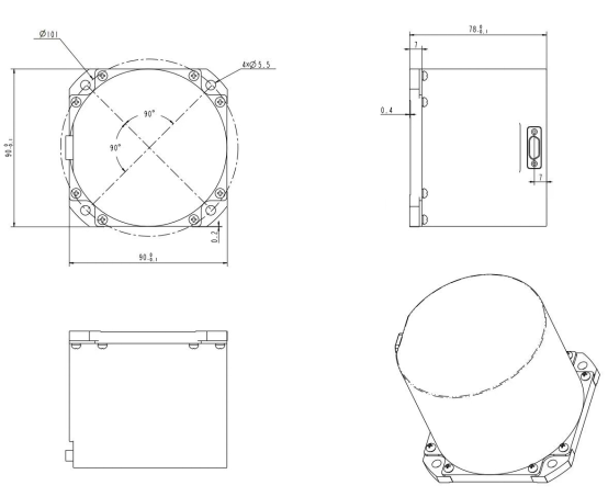 High Accuracy & Stability TDF42IMU-D Fiber Optic Inertial Unit Single & Dual-Axis Modulation