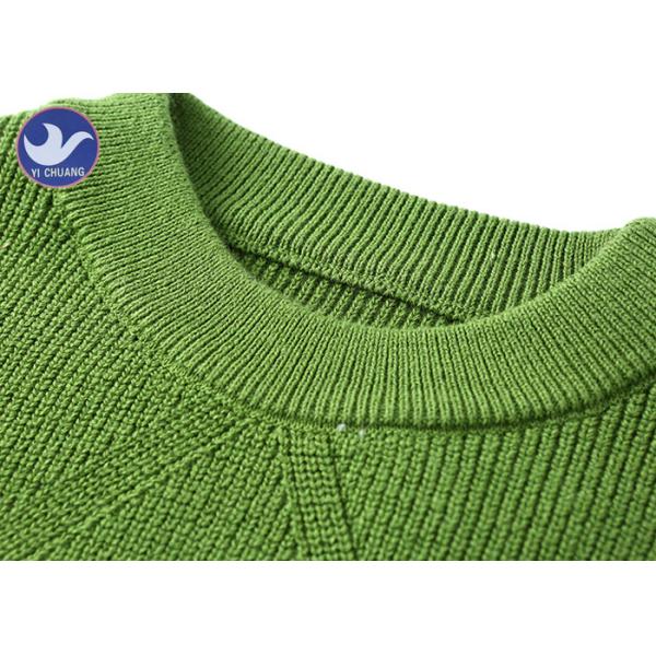 Clasic Crew Neck Boys Knit Pullover Sweater , Diamond Knitted Pattern Jumper