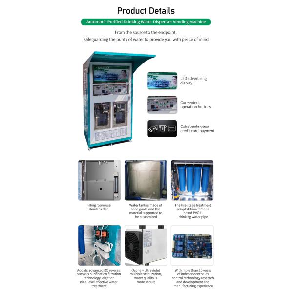 100kg/24h Commercial Automatic Portable Self Serve Hotel Water Vending Machine and Water Cube Dispenser Vending Machine