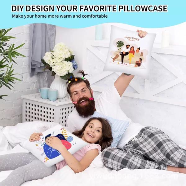 Custom Throw Pillow Covers Linen Polyester Digital Sublimation Printed Sofa Cushion Covers Pillow Case For Room