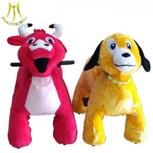 Hansel battery operated plush rides and electric motorcycle scooter for shopping mall with animal plush toy wholesale