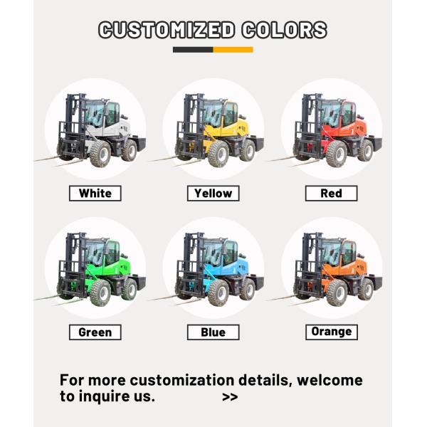 Loading And Unloading Forklift White Construction Lift Fork Truck 6000kg