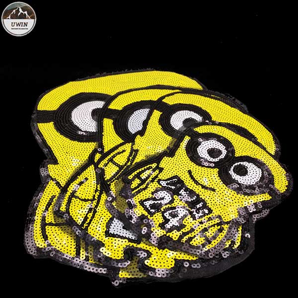 Little Yellow Man Cartoon Iron On Patches Various Size For Garment / Bags