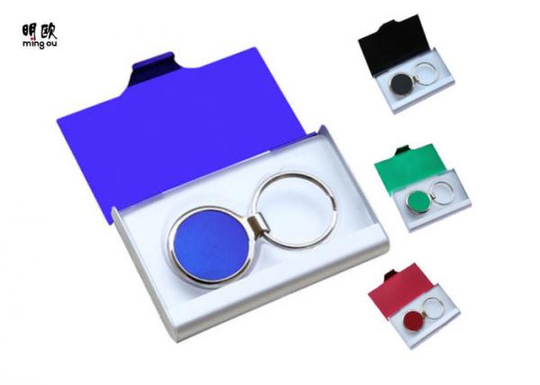 Buy Branded Metal Name Card Holder And Keychain Business Gift Sets Any Color Available at wholesale prices