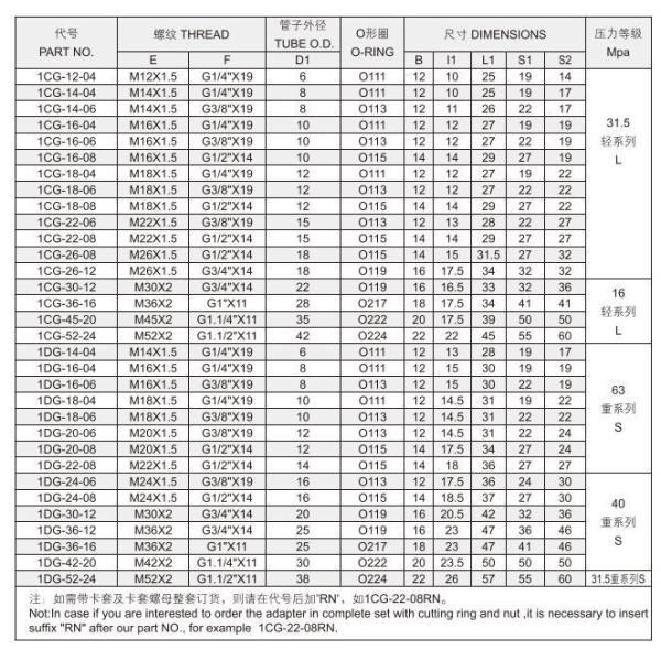Bsp Thread with O-Ring Seal 1cg/Dg 1cg-Rn/Dg-Rn Galvanized Sheet DIN Standard