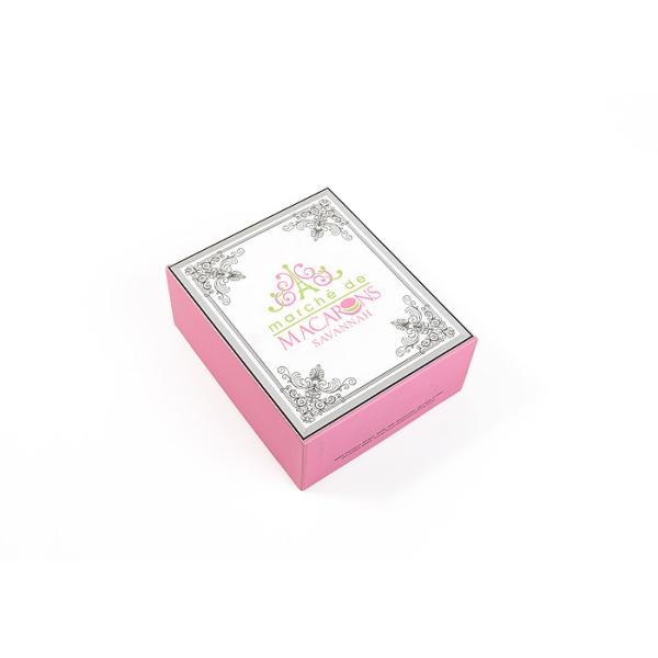 Custom Macaron Gift Box Paper Recyclable Chocolate Packaging With Plastic Lid