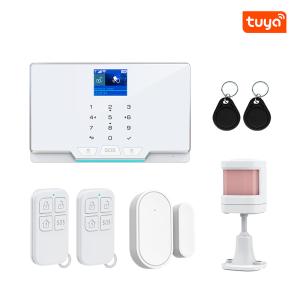 Quality Wireless WIFI GSM Home Security Alarm System For Tuya Smart Life APP With Motion Sensor Compatible With Alexa &amp; Google for sale