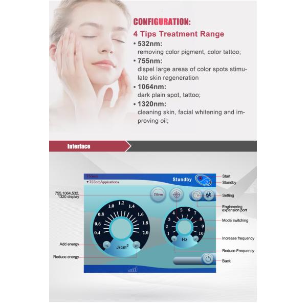 Efficient Carbon Peeling Laser Picosecond Tattoo Removal Machine with 3 Wavelength 755nm 1064nm 532nm