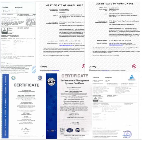 UL Listed IP67 CCS Type 1 EV Charging Cable 350A 1000V