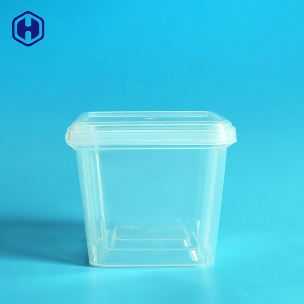Easy Lock Square Food Packaging Plastic Container 530ML Reusable