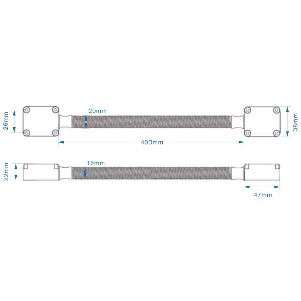 ABS Head 304 Stainless Steel Door Loop For Surface Mounting