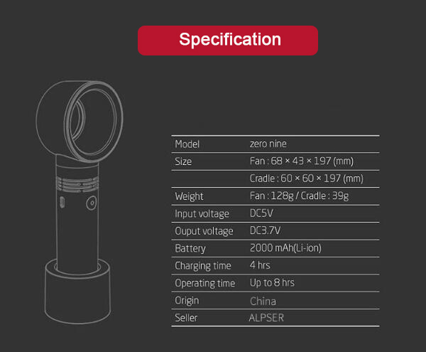 USB Mini Leafless Fan Portable Handheld Chargeable Mini Bladeless Fan