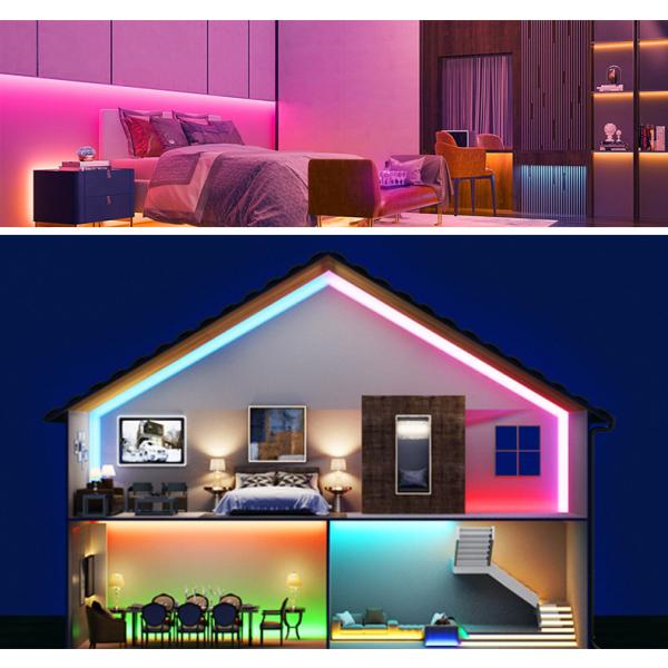 32.8ft RGB Smart LED Light Strip Music Sync Color Changing LED Strip Lights 7.2W/M