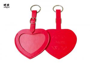 China Red Heart Luggage Tags PU Leather Material , Custom Engraved Luggage Tags on sale