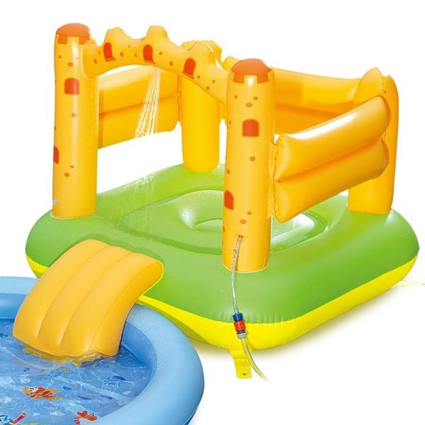 Summer Waves Inflatable Sand Castle Play Center with Kiddie Pool & Slide