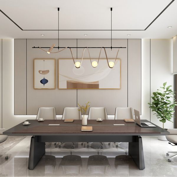 Advanced Nordic minimalism, high-end long table business reception, modern design negotiation table, office conference table