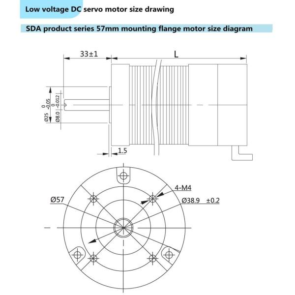 Robust 24V DC Servo Motor Suitable for Continuous Operation and Accurate Positioning in Industrial Equipment