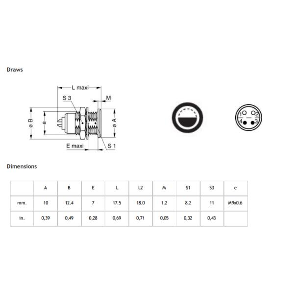 Compatible Lemo S Series ERA Socket Lemo Cable Connector ERA.0S.304.CLL​