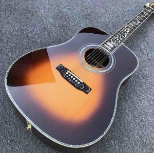 China Real Abalone inlays Sunburst Solid spruce top 41 inch D style Acoustic Guitar with ebony fingerboard on sale