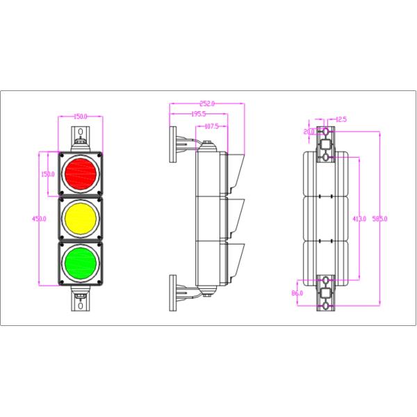 JD313F-C Plug And Play Traffic Signal Light 300mm With Zero Downtime