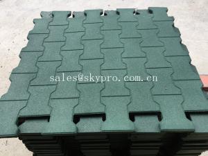 China Training room interlocking tile dogbone crumb flooring Rubber Pavers on sale