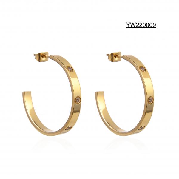 Buy LOVE Stainless Steel Gold Earrings at wholesale prices