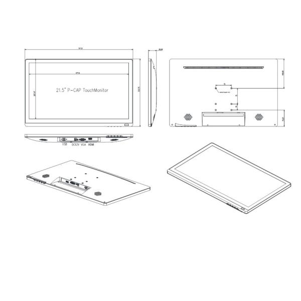 Vandalproof Desktop Touch Monitor