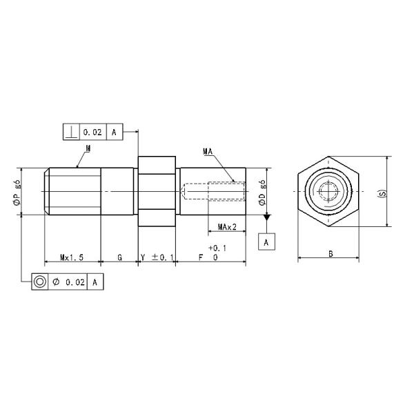 One - End External Threaded Cantilever Shaft Hexagonal Type For Machinery Equipment
