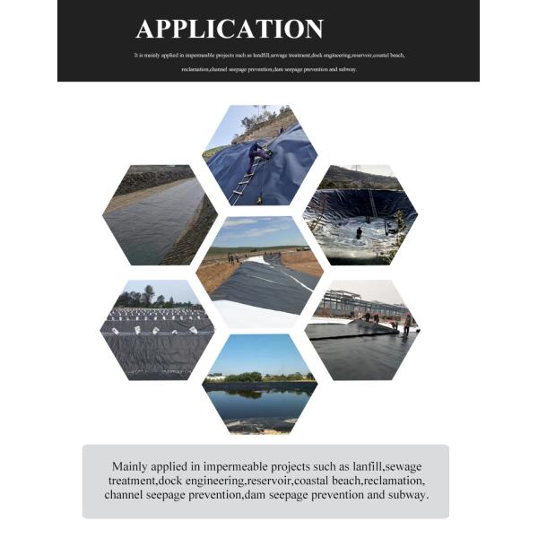 50mm-250mm Height HDPE Waterproof Geomembrane for Dam Landfill Lake Pond Geomembrane Liner